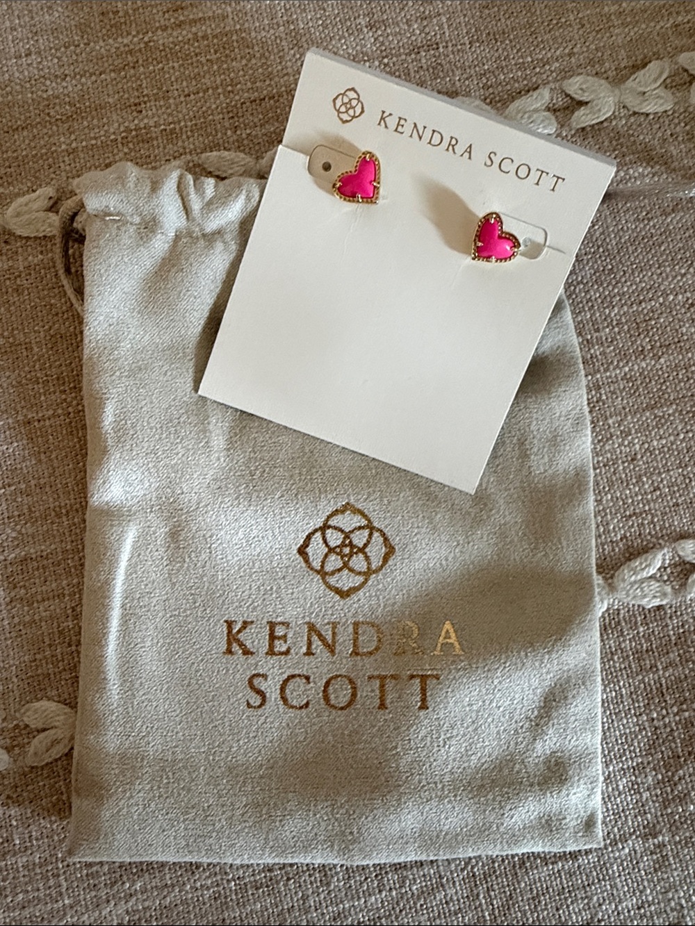 Kendra Scott Hot Pink Heart Stud Earrings for Kids